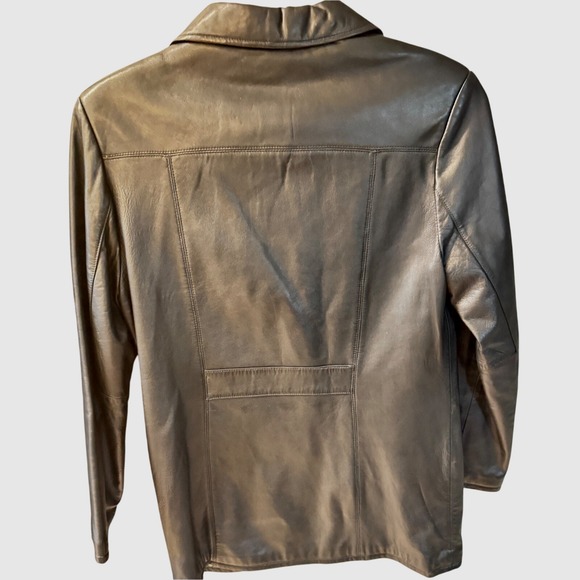 Pelle Studio Wilsons Leather Jacket Womens Medium Black Button Front Career - Picture 6 of 9